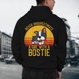 Boston Terrier Never Underestimate a Girl With a Bostie Men's Hoodie Back Print, novelty gifts, funny gifts