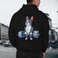 Boston Terrier Weightlifting Deadlift Men Fitness Gym Men's Hoodie Back Print, novelty gifts, funny gifts