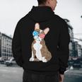 Brindle Boston Terrier Dog Patriotic Shirt USA Flag Men's Hoodie Back Print, novelty gifts, funny gifts