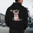 Brown Boston Terrier With Flowers And Feathers Men's Hoodie Back Print, novelty gifts, funny gifts