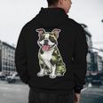 Camo Boston Terrier Pet Owner Camouflage Dog Lover Men's Hoodie Back Print, novelty gifts, funny gifts