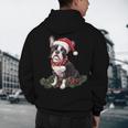 Cute Boston Terrier Dog Christmas Merry X-Mas Graphic Men's Hoodie Back Print, novelty gifts, funny gifts