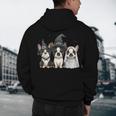 Cute Halloween Boston Terrier Dogs Witch Hat Ghost Dog For Men Women Kids Men's Hoodie Back Print, novelty gifts, funny gifts