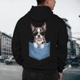 Cute Pocket Boston Terrier Lover Dog Mom Men's Hoodie Back Print, novelty gifts, funny gifts