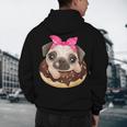 Cute Pug Shirt Donut Girls Dog Men's Hoodie Back Print, novelty gifts, funny gifts