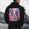 Dog Pink Boston Terrier Men's Hoodie Back Print, novelty gifts, funny gifts
