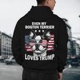 Even My Boston Terrier Loves Trump Trump Supporter Dog Lover Men's Hoodie Back Print, novelty gifts, funny gifts