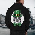 Green Boston Terrier Shamrock St Patricks Day Boston Terrier Men's Hoodie Back Print, novelty gifts, funny gifts