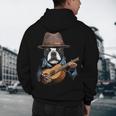 Guitar Shirt Boston Terrier Dog Playing Acoustic Guitar Men's Hoodie Back Print, novelty gifts, funny gifts
