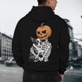 Halloween Skeleton Boston Terrier Men's Hoodie Back Print, novelty gifts, funny gifts