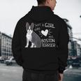Just A Girl Who Loves Her Boston Terrier Puppy Love Men's Hoodie Back Print, novelty gifts, funny gifts
