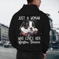 Just a Woman Who Loves Her Boston Terrier Cute Dog Mom Men's Hoodie Back Print, novelty gifts, funny gifts