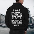 I Was Normal 2 Boston Terriers Ago Dog Lover For Men Women Girls Kids Men's Hoodie Back Print, novelty gifts, funny gifts