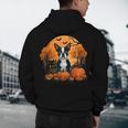Pumpkin Boston Terrier Costume On Boston Terrier Halloween Men's Hoodie Back Print, novelty gifts, funny gifts
