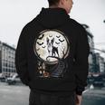 Spooky Halloween Moon Boston Terrier Boston Bull Bostie Men's Hoodie Back Print, novelty gifts, funny gifts