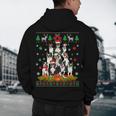 Ugly Sweater Christmas Tree Boston Terrier Dog Xmas Pajama Men's Hoodie Back Print, novelty gifts, funny gifts