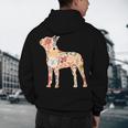 Vintage Floral Boston Terrier For Dog Lover Men's Hoodie Back Print, novelty gifts, funny gifts