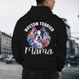 Watercolor Floral Boston Terrier Mama Dog Lover Mother's Day For Men Women Girls Kids Men's Hoodie Back Print, novelty gifts, funny gifts