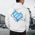 Bavarian Flag As Heart Blue Diamond Bavaria Men's Hoodie Back Print, novelty gifts, funny gifts