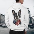 Boston Terrier American Flag Men's Hoodie Back Print, novelty gifts, funny gifts