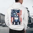Boston Terrier Dog American USA US Flag Pets Vintage Outfit Men's Hoodie Back Print, novelty gifts, funny gifts