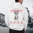 Boston Terrier Dog Santa Hat Men Kids Ugly Christmas Light Men's Hoodie Back Print, novelty gifts, funny gifts