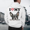 Boston Terrier I Heart My Dog Dog Lover Men's Hoodie Back Print, novelty gifts, funny gifts