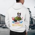 Boston Terrier Merry Christmas Tree Lights Dog X-Mas Dogs Men's Hoodie Back Print, novelty gifts, funny gifts