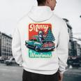 Boston Terrier Merry Christmas Tree Truck Santa Dog X-Mas Men's Hoodie Back Print, novelty gifts, funny gifts