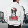 Boston Terrier Santa Claus Hat Merry Christmas Dog X-Mas Men's Hoodie Back Print, novelty gifts, funny gifts