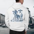 Boston Terrier UFO Cowboy Dog Dog Mom Dog Dad Alien Dog Men's Hoodie Back Print, novelty gifts, funny gifts