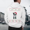 Boston Terrier Wearing Santa Hat Ugly Xmas Dog Lovers Men's Hoodie Back Print, novelty gifts, funny gifts