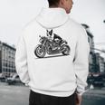 Cool Boston Terrier Riding a Motorcycle Biker Dog Lover For Men Women Kids Men's Hoodie Back Print, novelty gifts, funny gifts