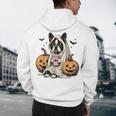 Halloween Boston Terrier Ghost Men's Hoodie Back Print, novelty gifts, funny gifts