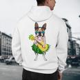 Hawaiian Boston Terrier Dog Pineapple Ukulele Summer For Men Women Girls Kids Men's Hoodie Back Print, novelty gifts, funny gifts