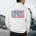 Literacy Justice For All Teacher Men&#x27;s Hoodie Back Print, novelty gifts, funny gifts