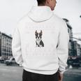 Ugly Xmas Sweater Style Boston Terrier Reindeer Christmas Men's Hoodie Back Print, novelty gifts, funny gifts