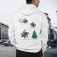Xmas Lighting Tree Santa Riding Boston Terrier Christmas Men's Hoodie Back Print, novelty gifts, funny gifts