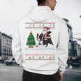 Xmas Tree Lighting Santa Riding Boston Terrier Christmas Men's Hoodie Back Print, novelty gifts, funny gifts