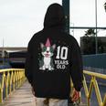 10 Years Old Birthday Boston Terrier Dog Lover 10th Party For Men Women Kids Men's Hoodie Back Print, funny design