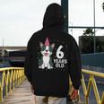 6 Years Old Birthday Boston Terrier Dog Lover 6th Party Kid Men's Hoodie Back Print, funny design