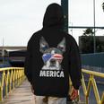 Boston Terrier 4th Of July Merica Men Women USA Flag Vintage Men's Hoodie Back Print, Boston Terrier 4th Of July Gifts, funny design