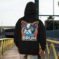 Boston Terrier Bruh Dog Lover Men's Hoodie Back Print, funny design