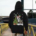 Boston Terrier Christmas Tree Lights Santa Hat Men's Hoodie Back Print, Boston Terrier Christmas Gifts, funny design