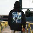 Boston Terrier Dog Art Van Gogh Starry Night Boston Terrier Men's Hoodie Back Print, funny design