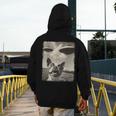 Boston Terrier Dog UFO Alien Extraterrestrial Selfie Men's Hoodie Back Print, funny design