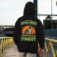Boston Terrier Halloween Zombie American Gentleman Dog Lover Men's Hoodie Back Print, Boston Terrier Halloween Gifts, American Boston Terrier Gifts, funny design