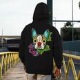 Boston Terrier In Red Day Of The Dead Sugar Skull Dog Men's Hoodie Back Print, funny design