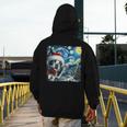 Boston Terrier Santa Starry Night Van Gogh Christmas Dog Men Women Kids Men's Hoodie Back Print, Boston Terrier Christmas Gifts, funny design