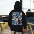 Boston Terrier Van Gogh Starry Night Men's Hoodie Back Print, funny design